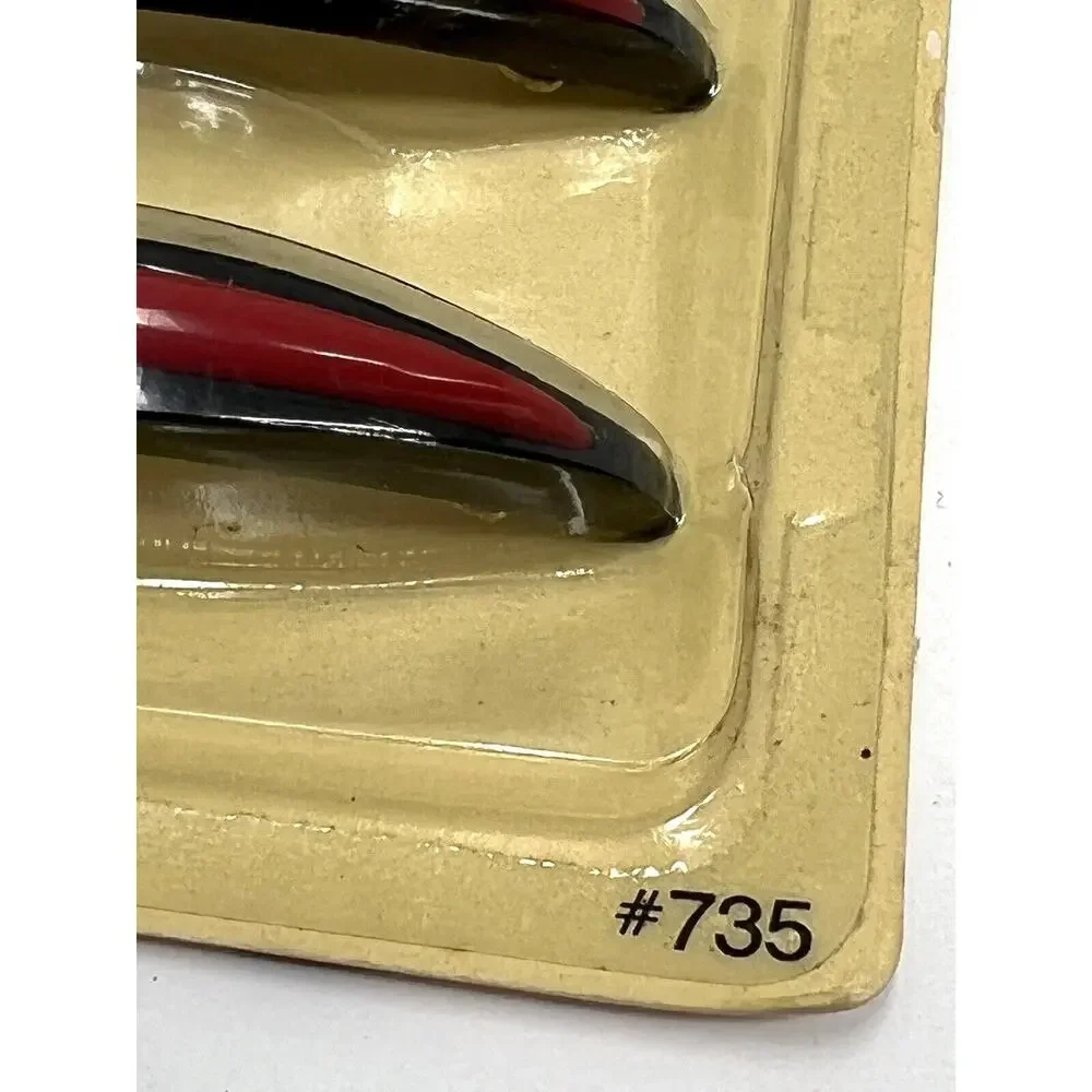 Vintage Goody Barrettes 2.5” Metal Clasp #735 BLACK RED 1982 NIP (2)